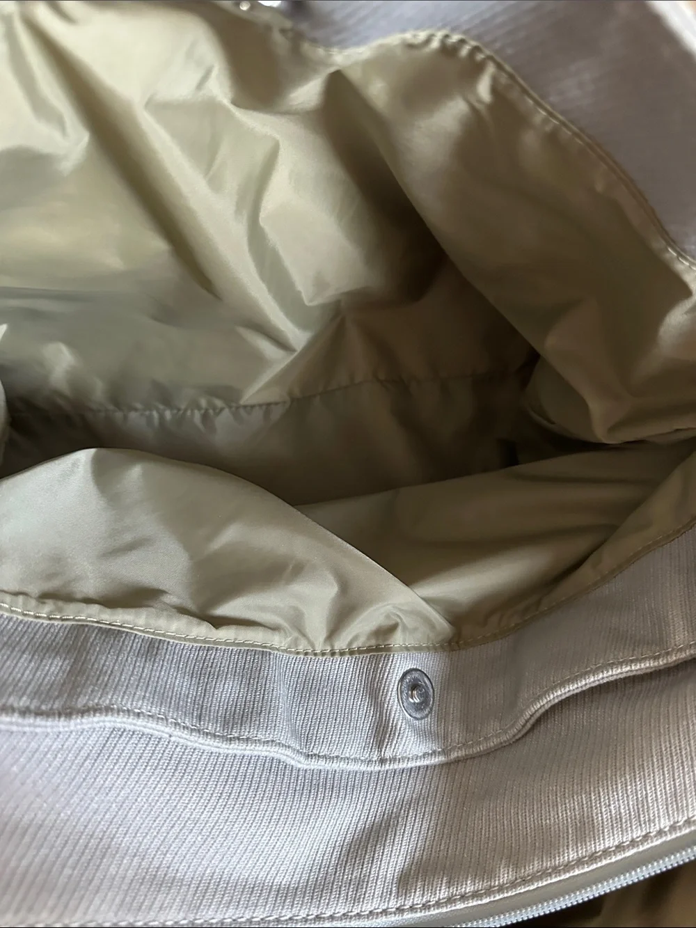 Pottery Barn Kids Monogram Canvas Diaper Bag in Gray with Striped Handles